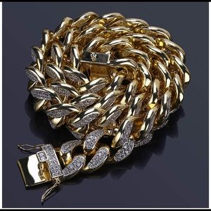 18mm 18K Gold Plated Iced Out CZ Lab Diamond Miami